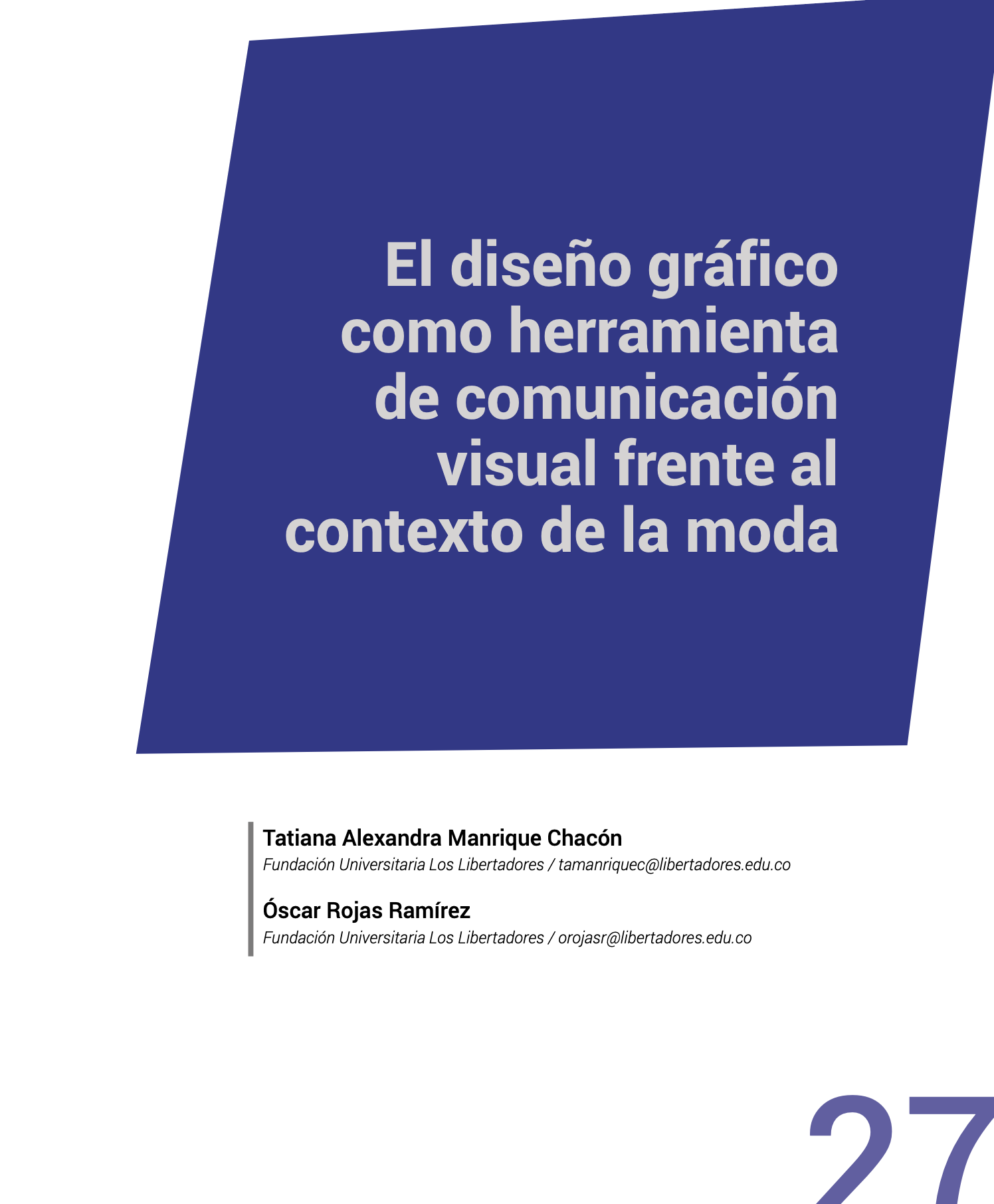 El diseño gráfico como herramienta de comunicación visual frente al contexto de la moda