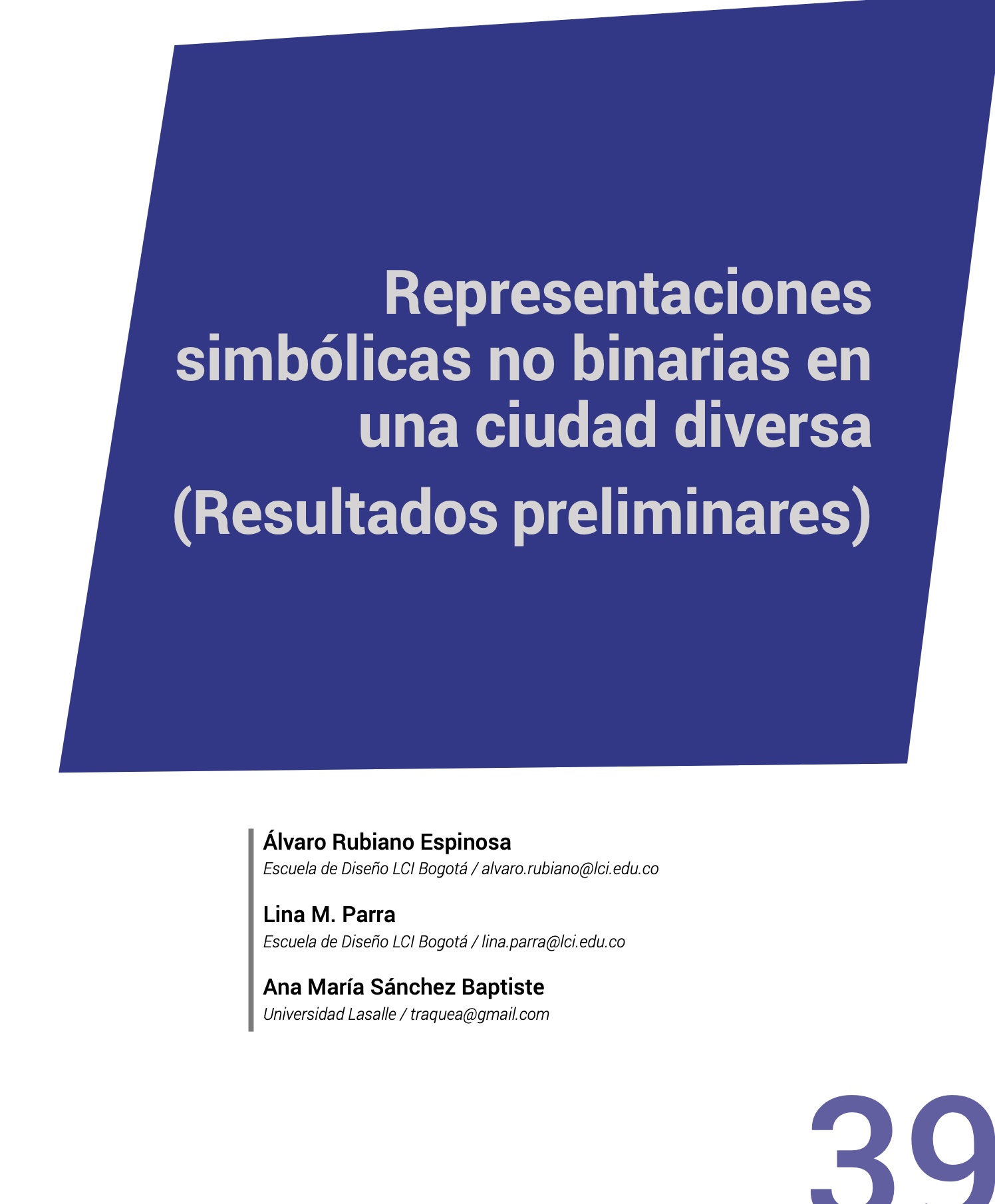 Representaciones simbólicas no binarias en una ciudad diversa (Resultados preliminares)