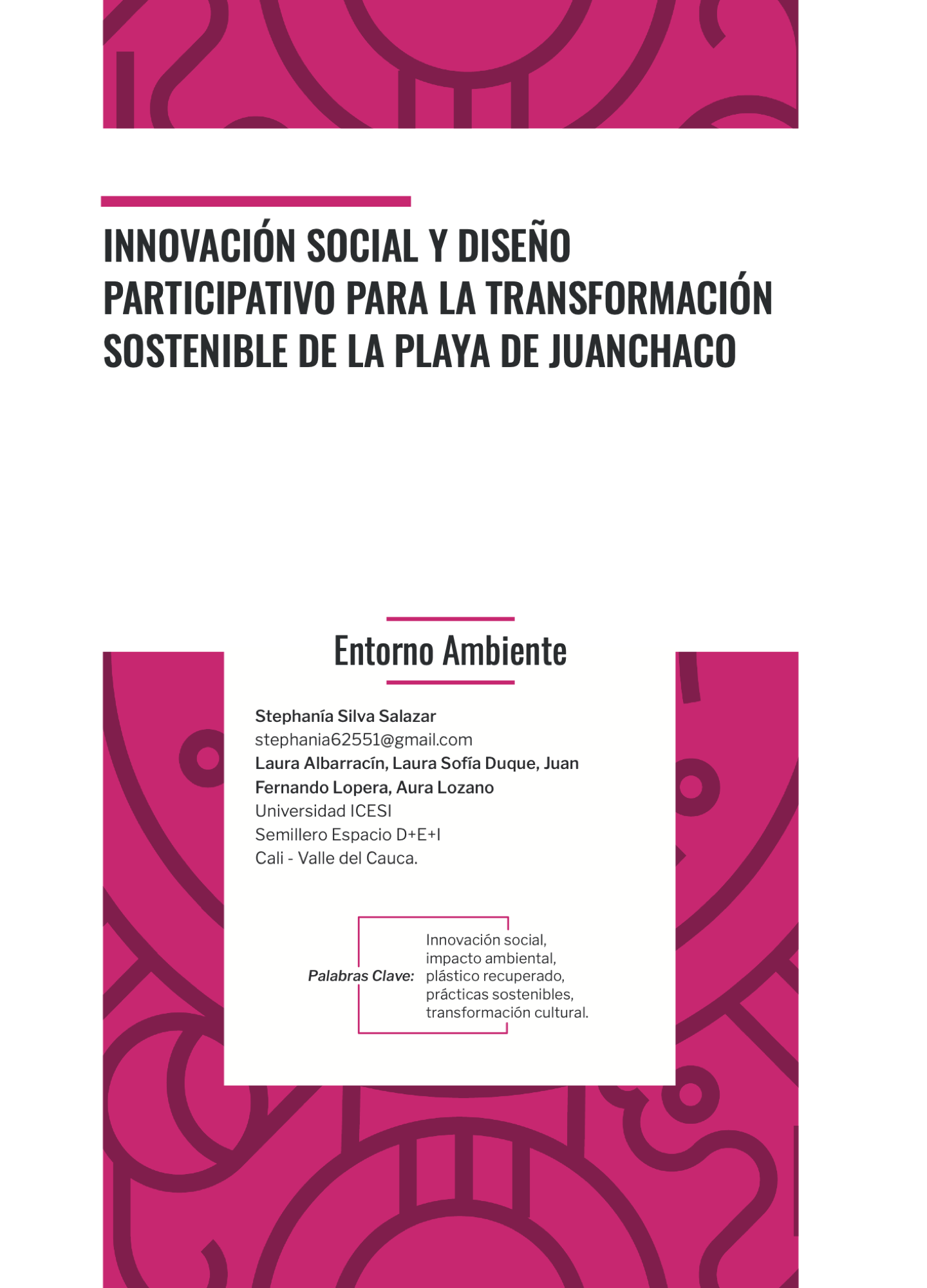 Innovación social y diseño participativo para la transformación sostenible de la playa de Juanchaco