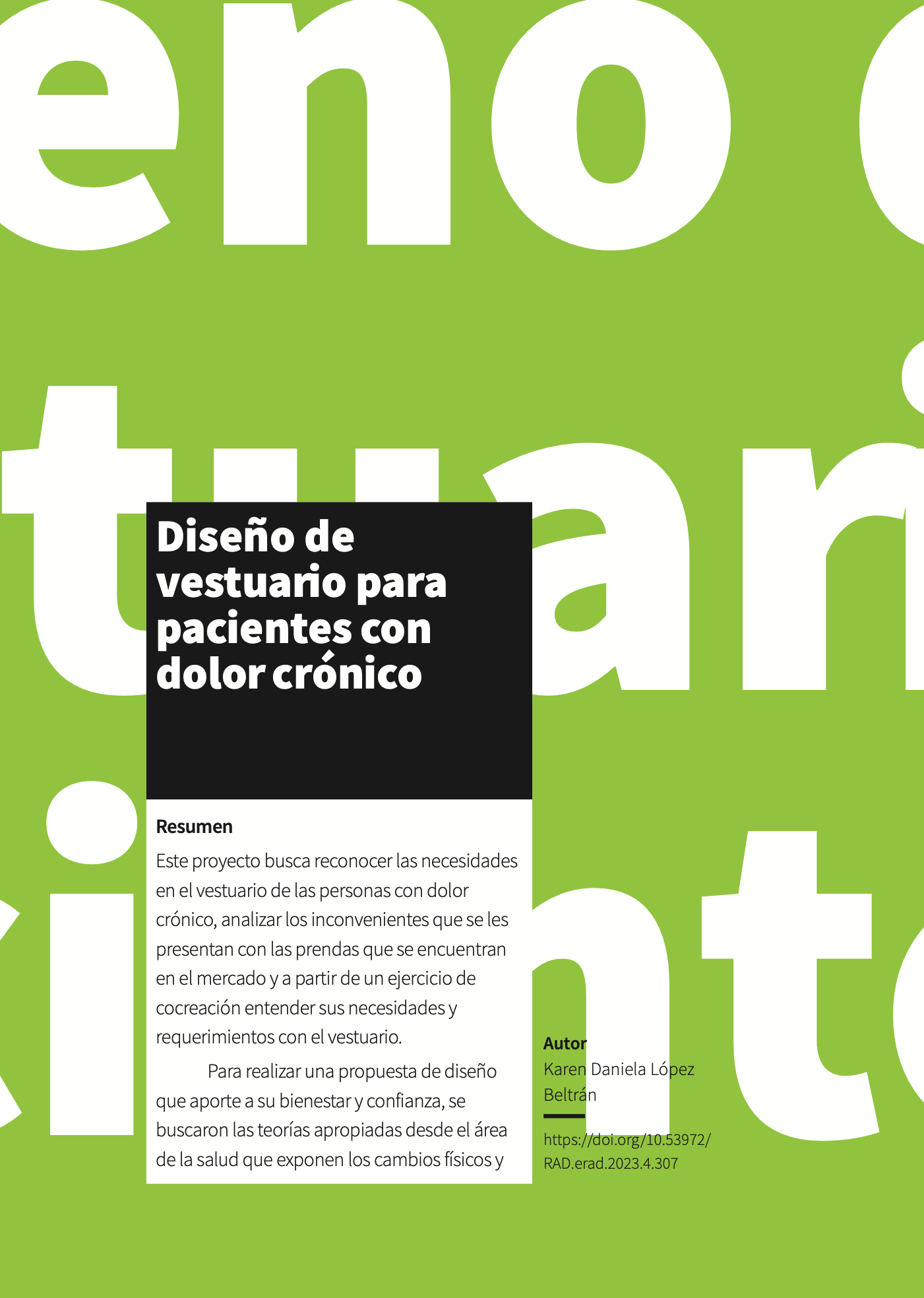 Diseño de vestuario para pacientes con dolor crónico