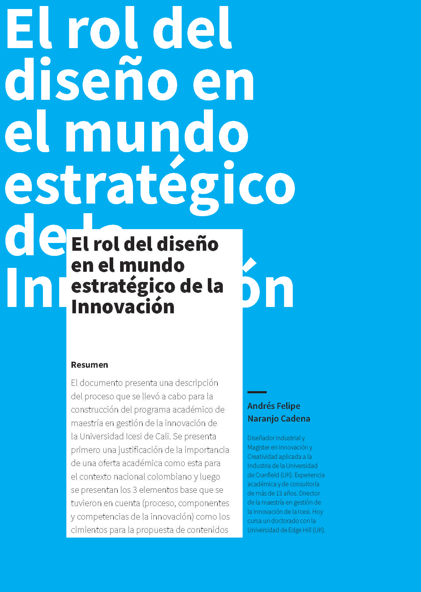 El rol del diseño en el mundo estratégico de la Innovación